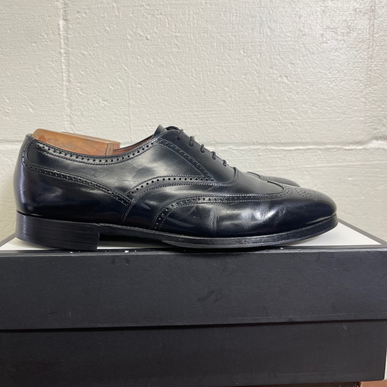 Nordstrom Black Leather Wingtip Oxford Dress Shoes Lace Up Men's Size 11 D/B